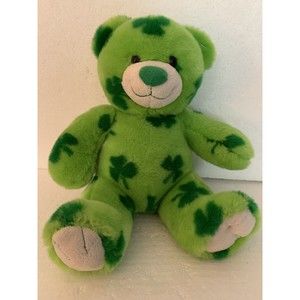 Build A Bear 12" Green Shamrocks Teddy Bear Plush Stuffed Animal St Patrick BAB